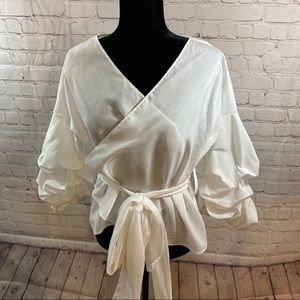 Charlotte Russe faux wrap top